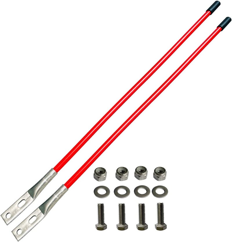 FUYEAR Snow Plow Blade Markers Guides Kit Red 27" Internal All Steel Wire Never Breaks 304L Stainless Steel Joint High Visibility Easy Installation for Blizzard Boss SNO-Way Western Snowplows - Image 1